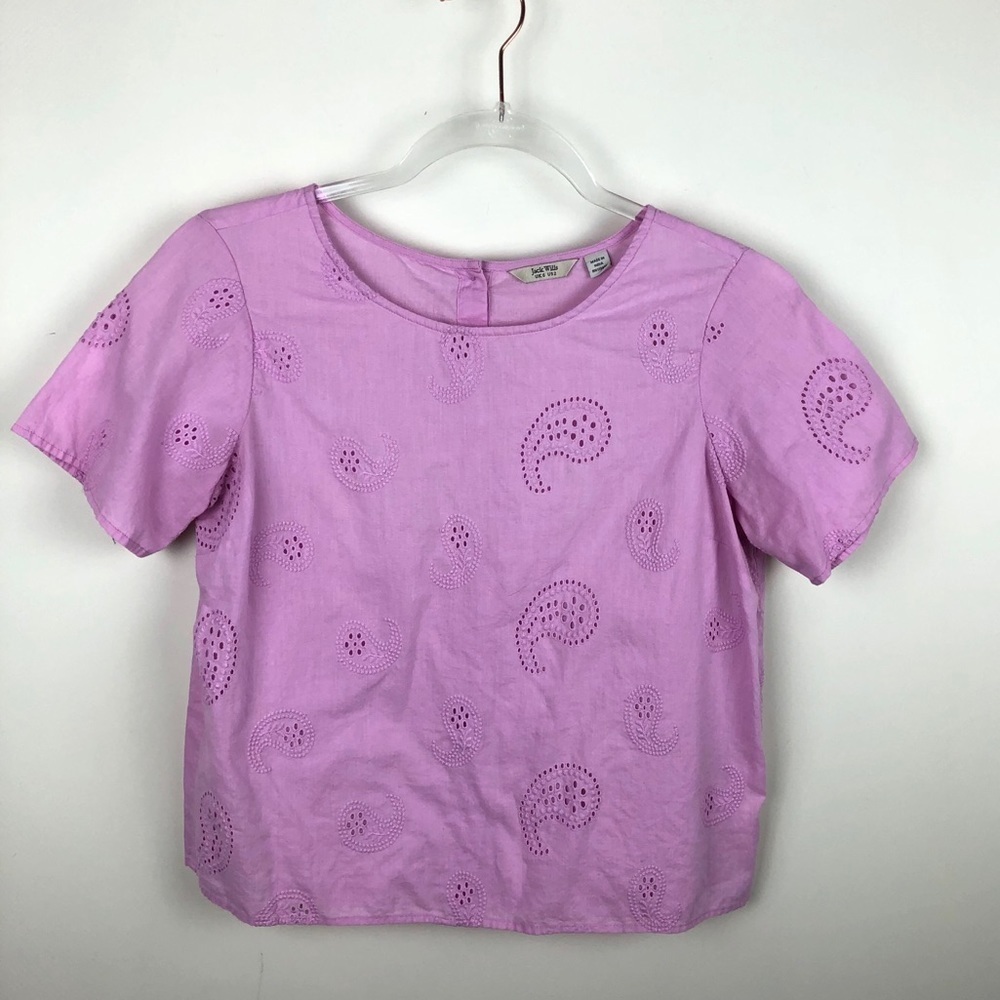 Jack Wills Paisley Cut Out Boxy Tee Shirt 2